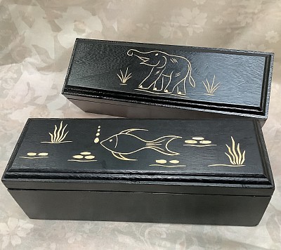 Hand carved Mango wood boxes @ 3'' x 8''