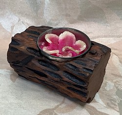 WTC-1 - Tea candle made from old hand to find water wood @ 2'' long. Close out pricing while the supply lasts