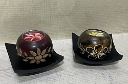 Item # MTS-1 C Single Tea candle set  - These come in Various  carved styles. The can also be ordered and made to your specifications ( Min qty apply)