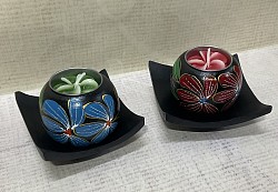 Single Tea candle set item #  MTS-1 P ( Flowers) can be ordered in mixed colors. Also can be custom order to suit your market ( Min Qty apply)