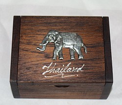 Item # TB-8 N E  - Wooden square edge Business card box. @ 7cm x 3.5cm x 11cm.  The sizing, coloring of the box can vary some.