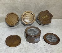Item #  CTP ( Plain )  and CTN ( With metal ) - 6 pcs  wooden coasters