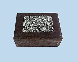 Item # TB-3 N - Elephant  - This box is made from MDF wood. The sizing is @ 6cm x 5cm x 8.5cm and has a mirror glued on the inside of the lid. Always a good sell for our customers. . This style Normally sold in pack of 10 boxes.