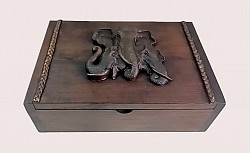 TB-31 R  ( Elephant) Wooden  Cd Box with Resin Elephant on top. The tone of the wood and the style of resin can vary -unless custom ordered .