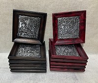 Item # CP-N  - Pinewood 6 piece coaster sets