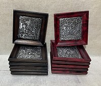 Item # CPN -4   - Pinewood 6 piece coaster sets