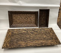 Item # PWT-5  Rectangle high Palm wood trays