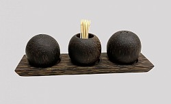 Item # PSP-14  Round style Palm wood salt and pepper shaker set. The wood color and texture can vary some.