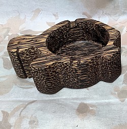 Item #  PAT-4   palmwood ash tray - Turtle style. @     cm x    cm    * please note these are handmade and will Vary some.