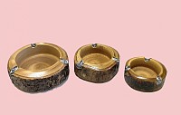 Item # MNS ( 3'', 4'' & 5'' ) short style Natural mango wood ash tray - comes in 3 sizes