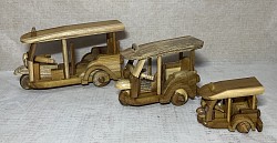 Item #  WTT ( S,M & L) Hand made wooden Tuk-Tuks. These are available  in 3 sizes.