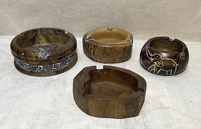 Wooden hand made ash trays
