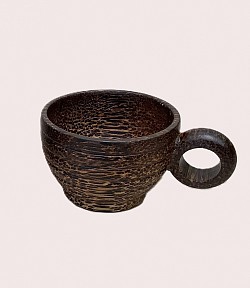 รหัสสินค้า # PCC-2 แก้วกาแฟไม้ปาล์มทรงสันนูน ( ขนาดเล็ก - @ 4.5 ซม. x 7 ซม. )