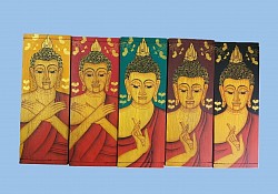 รหัสสินค้า # TB 18 P (สี) กล่องตะเกียบไม้ทาสีด้วยมือ ขนาด 10 ซม. x 6.5 ซม. x 18 ซม. สไตล์การวาดภาพและการลงสีอาจแตกต่างกันไปบ้าง