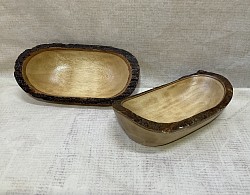 Item # MNT-1  4'' x 6'' Natural edge mango wood  dish/ tray with natural finish. The size, shape  and texture will vary some. .